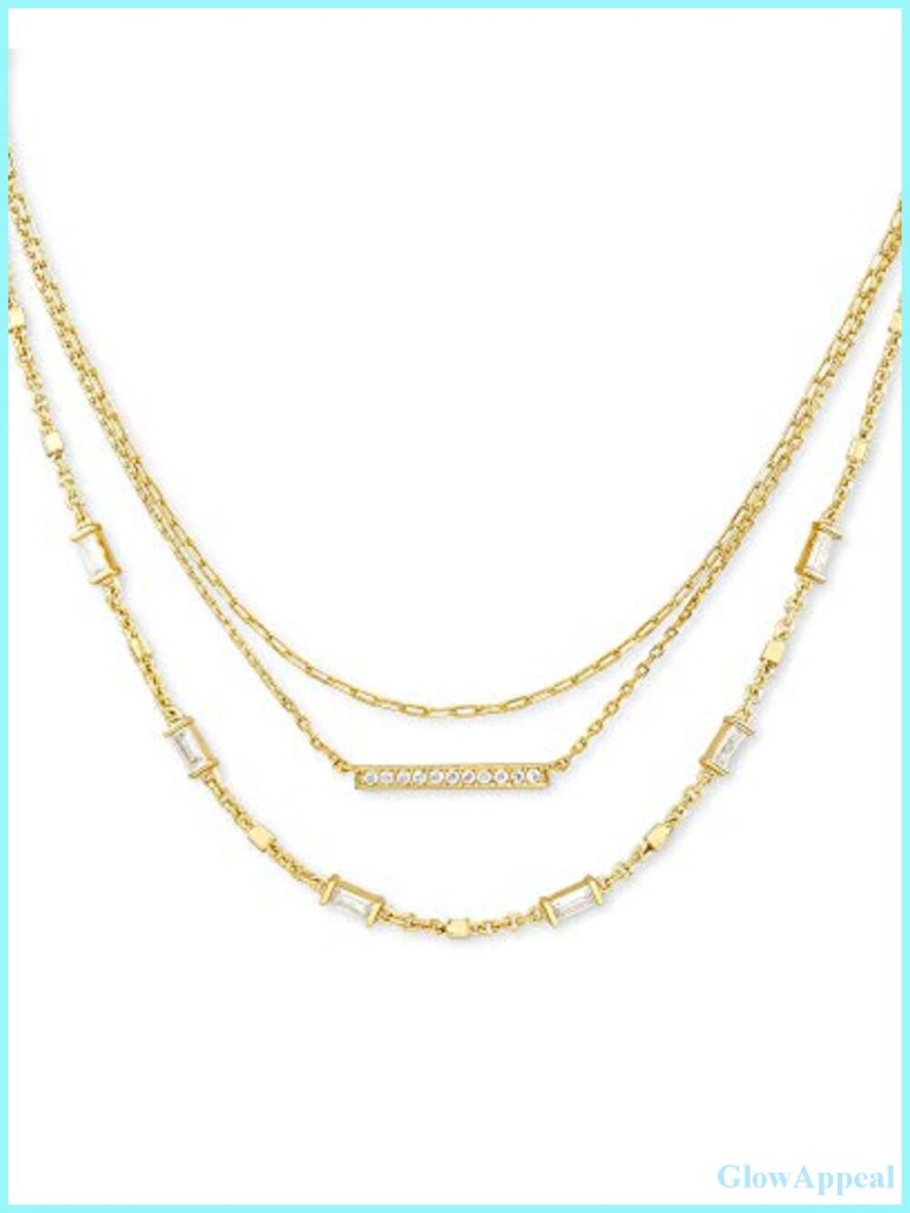 Kendra Scott Addison Triple Strand Necklace 14k Gold Plated Layered